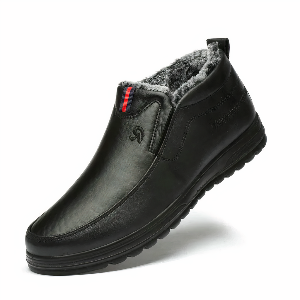 Men's Warm Lined Slip On Winter Boots Lightweight Ankle