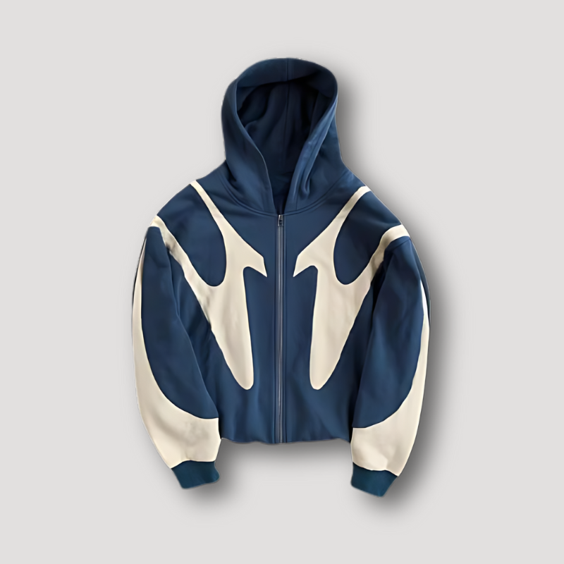 Men's Printed Zip Up Hoodie Bold Streetwear Layer