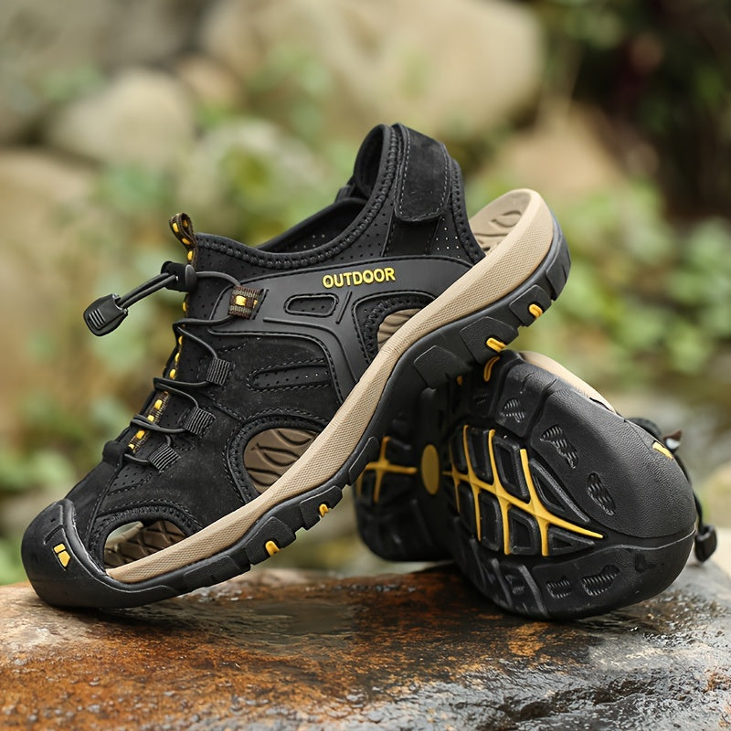 Men's Closed Toe Hiking Sandals Adjustable Trail Comfort