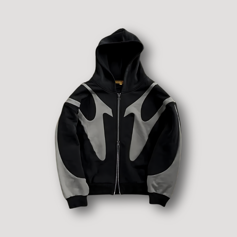 Men's Printed Zip Up Hoodie Bold Streetwear Layer