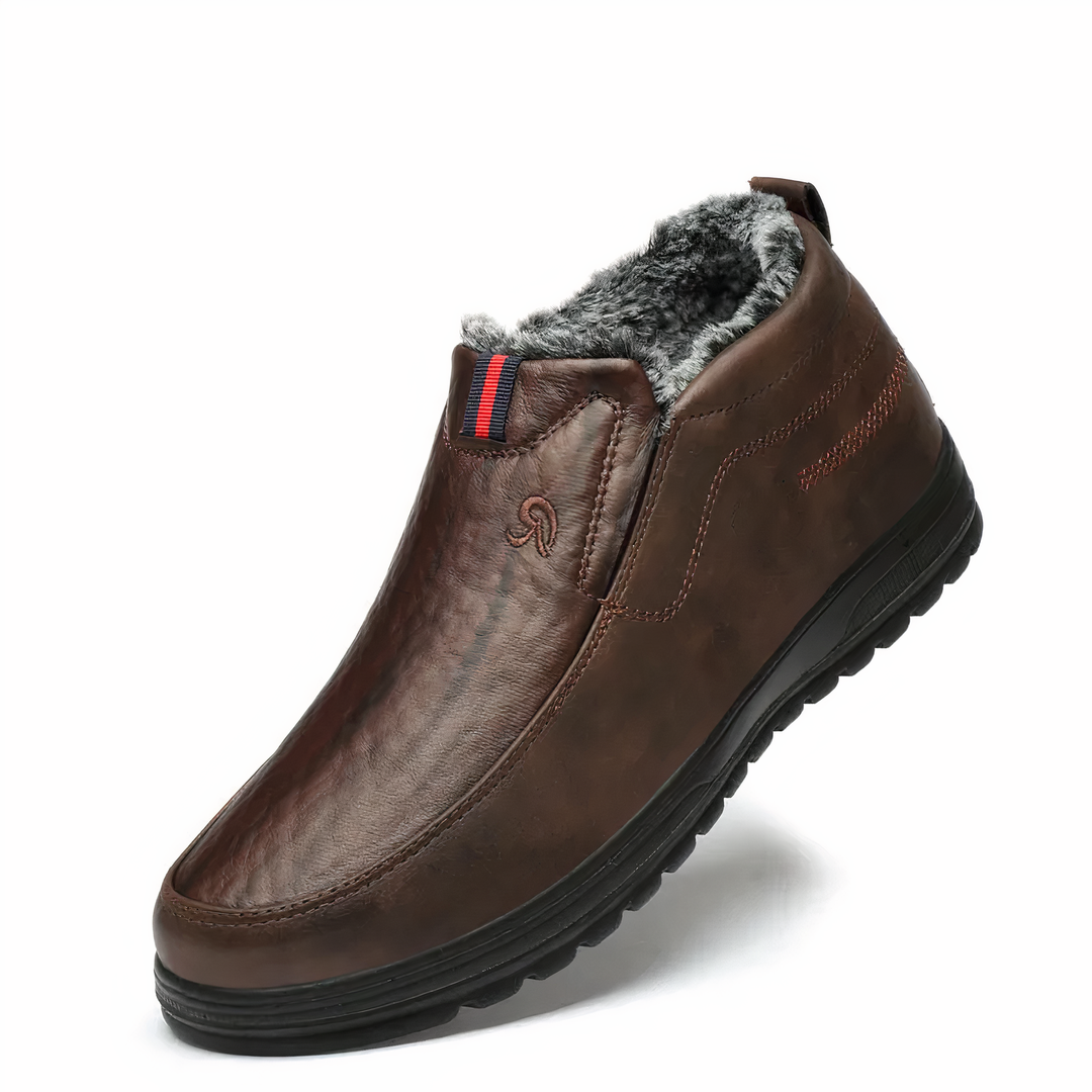 Men's Warm Lined Slip On Winter Boots Lightweight Ankle