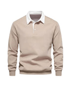 Men's Long Sleeve Polo Shirt Soft Casual Top