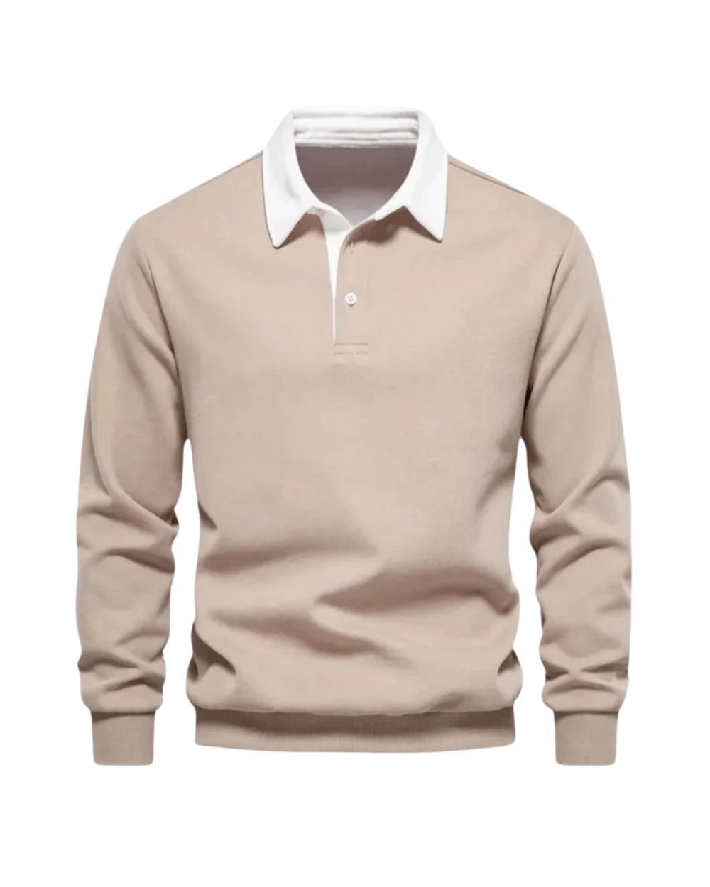 Men's Long Sleeve Polo Shirt Soft Casual Top