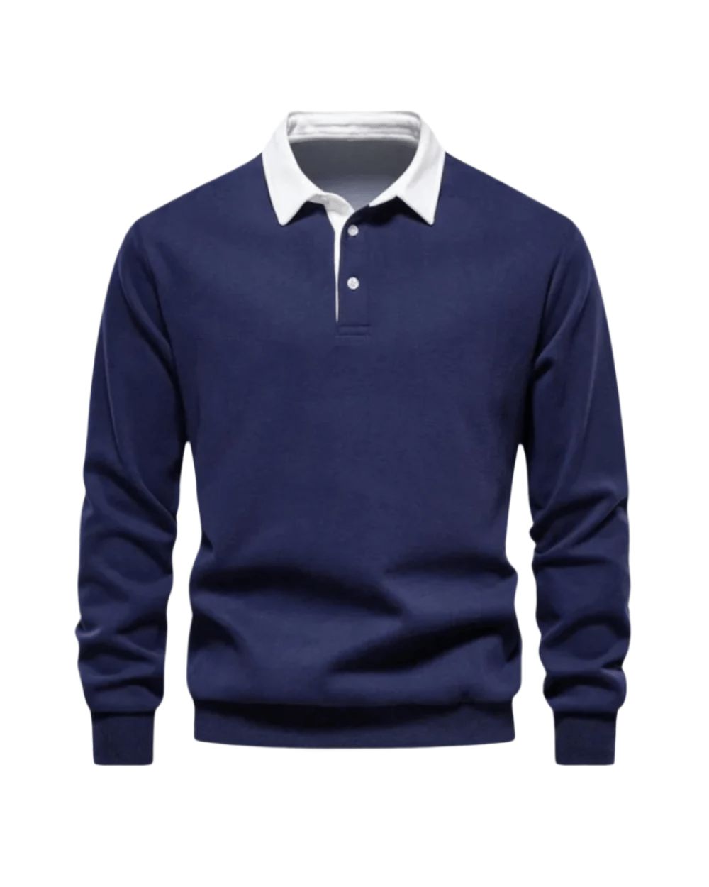 Men's Long Sleeve Polo Shirt Soft Casual Top