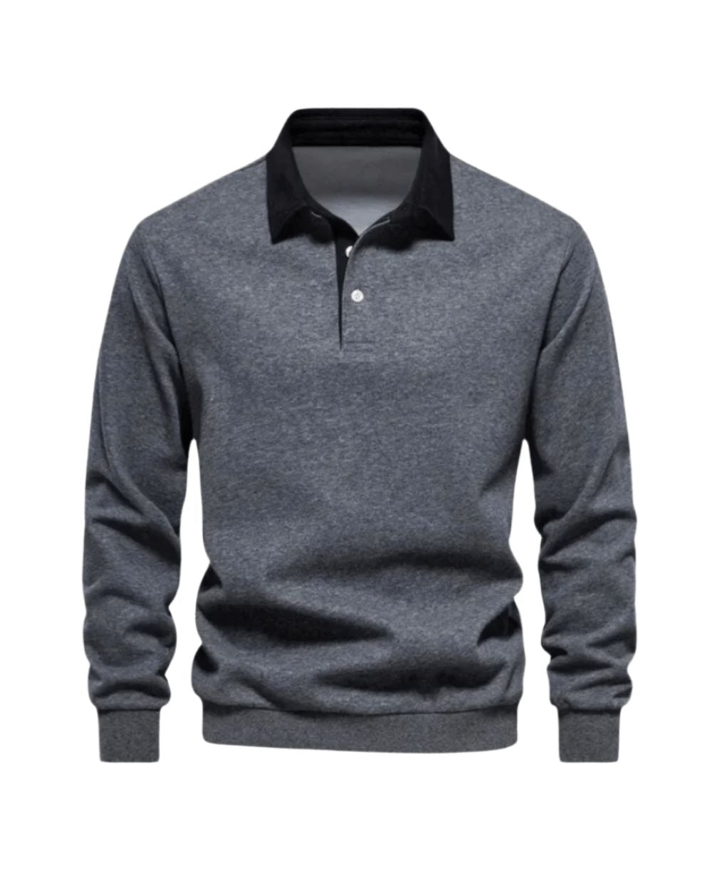 Men's Long Sleeve Polo Shirt Soft Casual Top