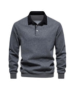 Men's Long Sleeve Polo Shirt Soft Casual Top