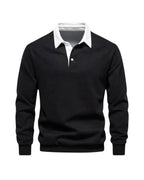 Men's Long Sleeve Polo Shirt Soft Casual Top