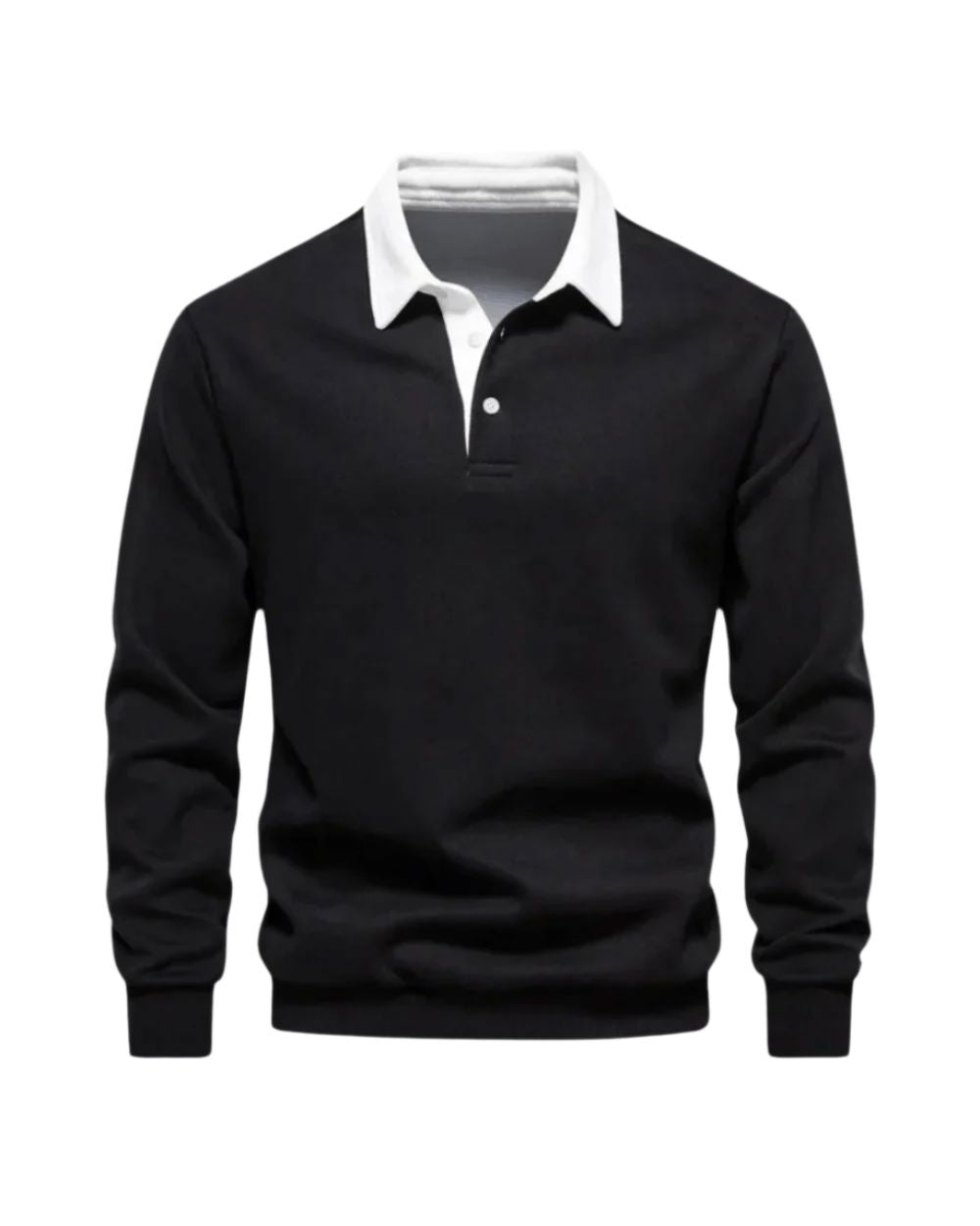Men's Long Sleeve Polo Shirt Soft Casual Top