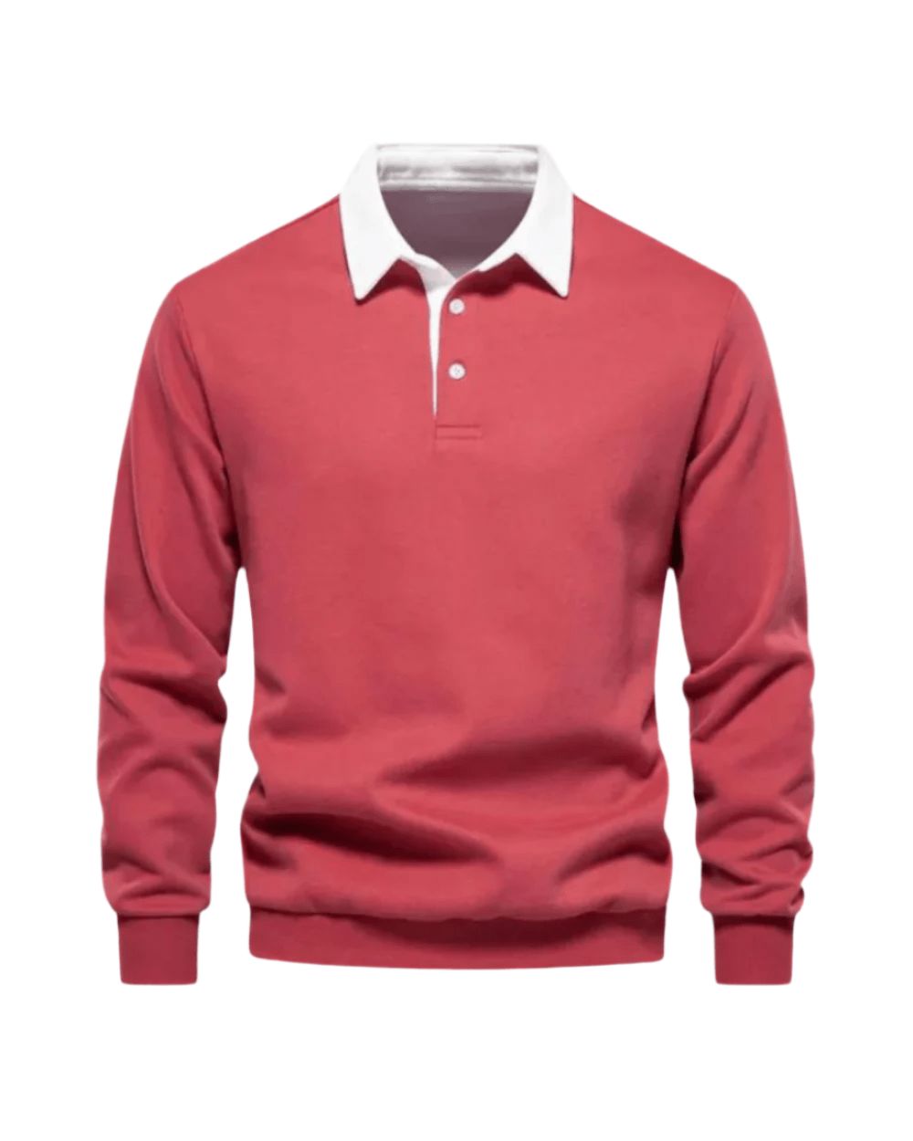 Men's Long Sleeve Polo Shirt Soft Casual Top