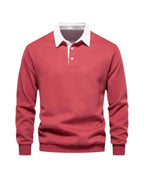 Men's Long Sleeve Polo Shirt Soft Casual Top