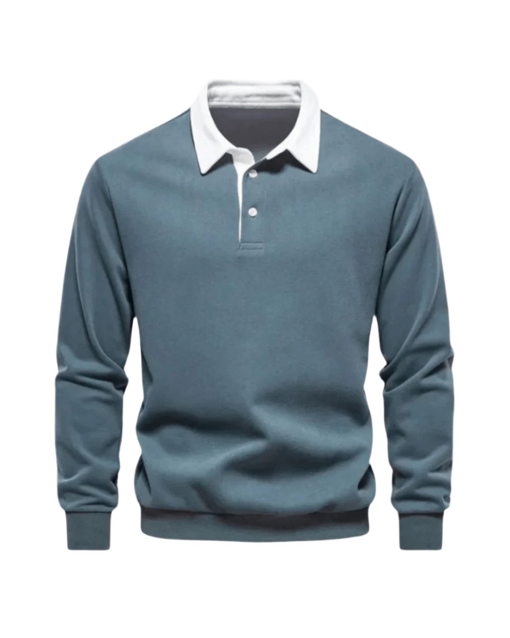 Men's Long Sleeve Polo Shirt Soft Casual Top
