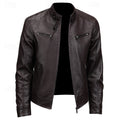 Women's Tailored Moto Jacket With Smooth Inner Layer - Brown