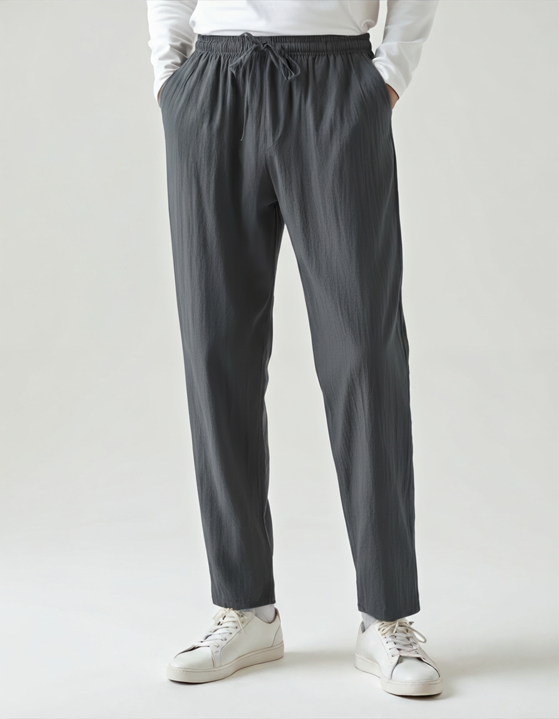 Men's Relaxed Linen Drawstring Trousers Everyday Comfort Pants