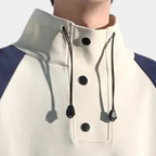 Men's Printed Stand Collar Pullover Sweatshirt