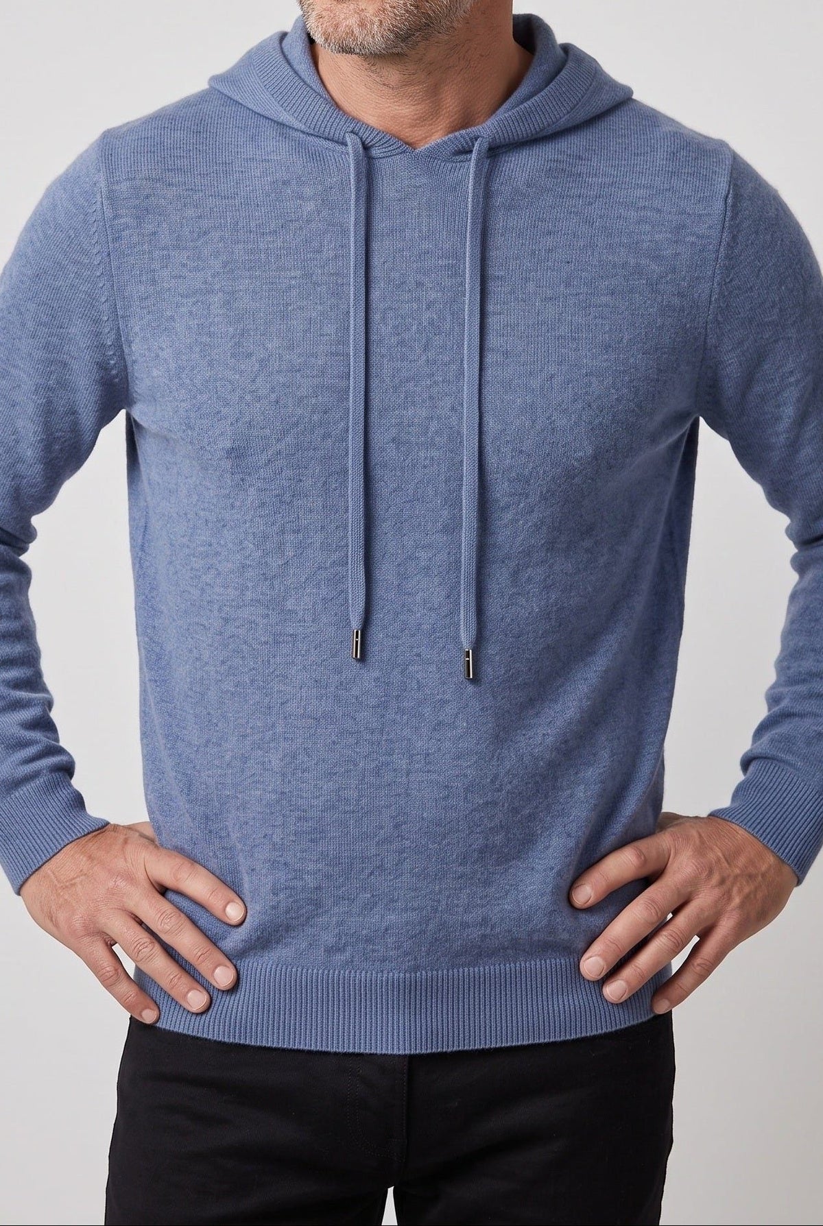 Men's Lightweight Knit Hoodie Sweater - Blue
