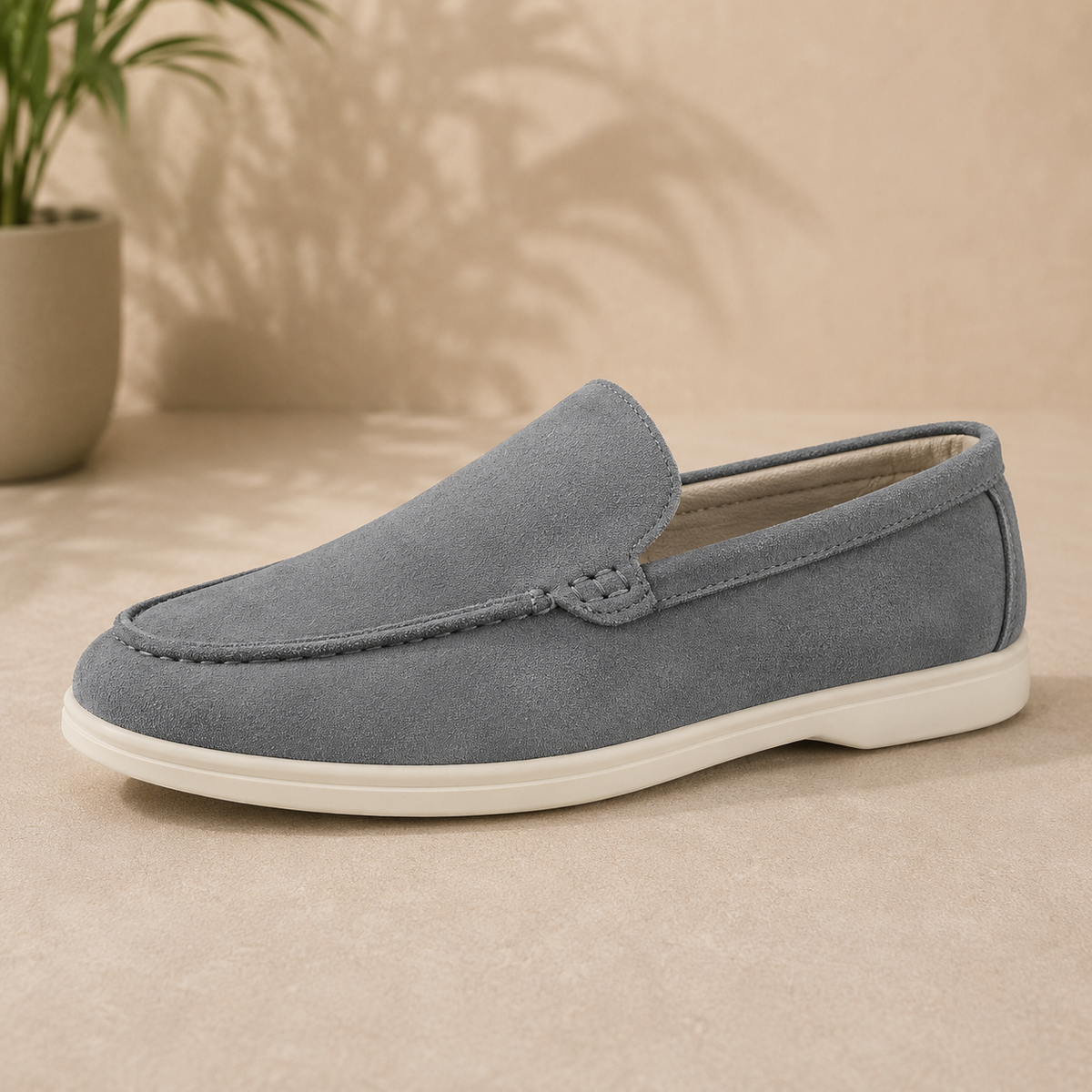 Men's Suede Style Slip On Loafers Minimalist Smart Casual