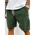 Men's Corduroy Drawstring Shorts Relaxed Summer Shorts for Casual