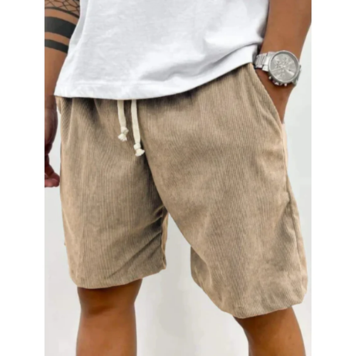 Men's Corduroy Drawstring Shorts Relaxed Summer Shorts for Casual