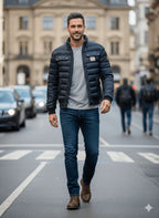 Men's Quilted City Jacket Lightweight Warm Layer for Smart
