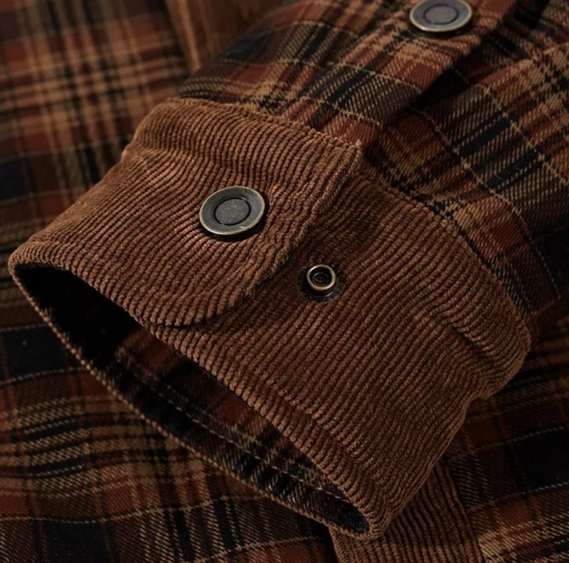 Men's Printed Field Jacket Borg Lined Cotton Blend Outerwear