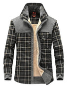 Men's Printed Field Jacket Borg Lined Cotton Blend Outerwear