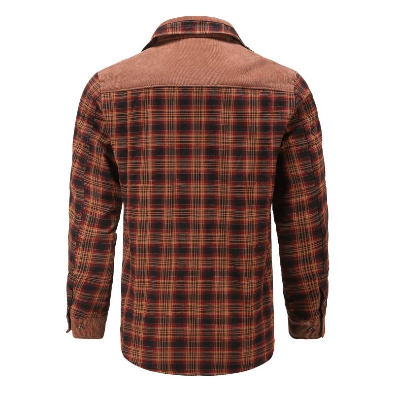 Men's Printed Field Jacket Borg Lined Cotton Blend Outerwear