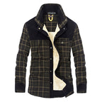 Men's Printed Field Jacket Borg Lined Cotton Blend Outerwear