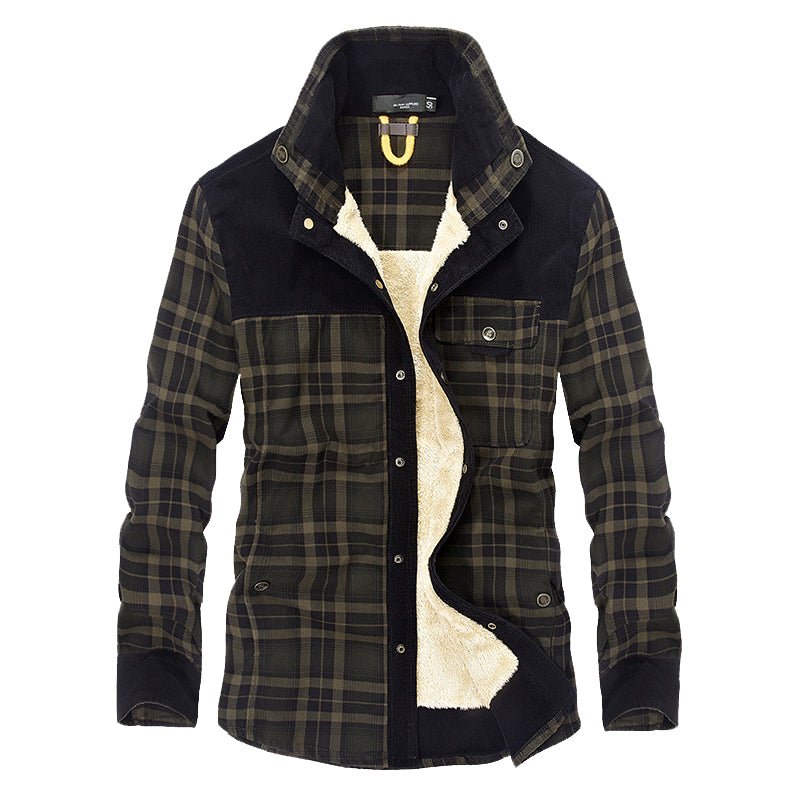 Men's Printed Field Jacket Borg Lined Cotton Blend Outerwear
