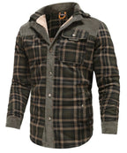 Men's Printed Field Jacket Borg Lined Cotton Blend Outerwear