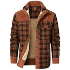 Men's Printed Field Jacket Borg Lined Cotton Blend Outerwear