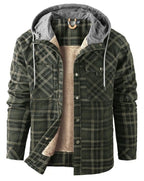Men's Printed Fleece Lined Jacket Relaxed Hooded Layer