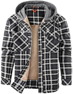 Men's Printed Fleece Lined Jacket Relaxed Hooded Layer