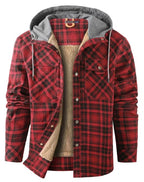 Men's Printed Fleece Lined Jacket Relaxed Hooded Layer