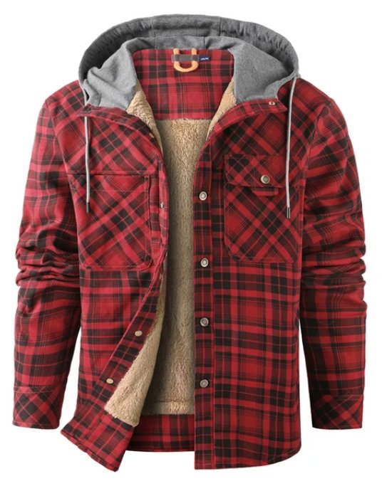 Men's Printed Fleece Lined Jacket Relaxed Hooded Layer
