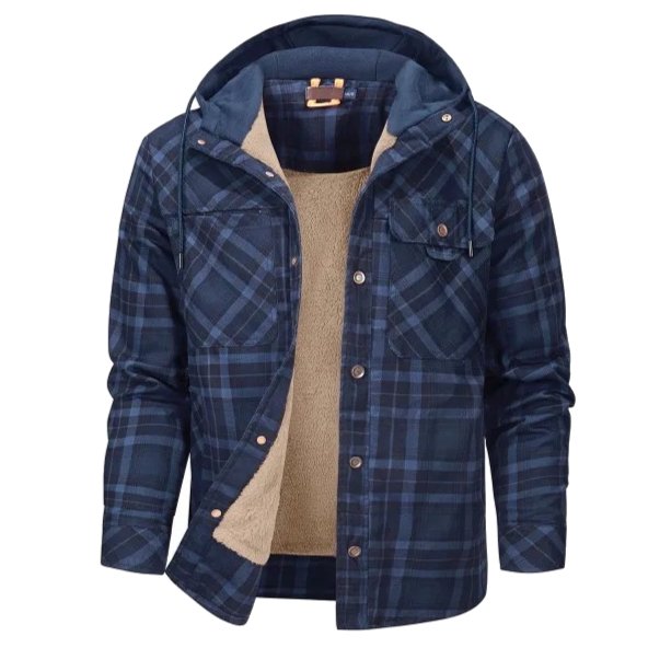 Men's Printed Fleece Lined Jacket Relaxed Hooded Layer