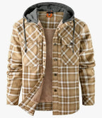 Men's Printed Fleece Lined Jacket Relaxed Hooded Layer