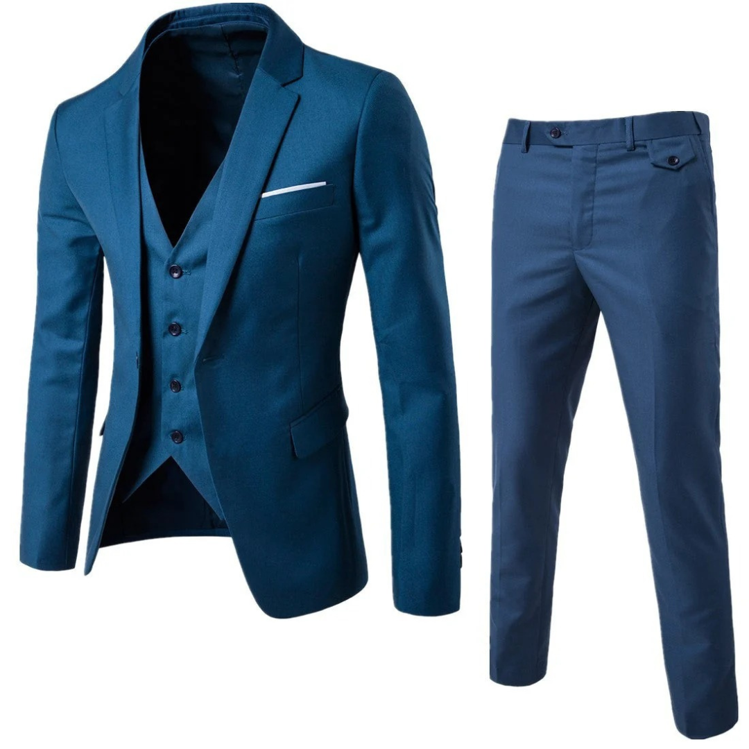 Men's Tailored Three Piece Suit Classic Formalwear for Weddings