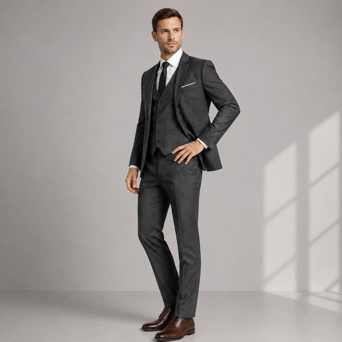 Men's Tailored Three Piece Suit Classic Formalwear for Weddings