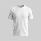 Men's Ribbed T Shirt Crew Neck Slim Fit Tee