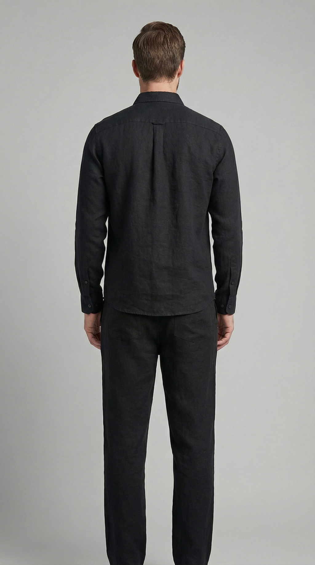 Men's Linen Co Ord Set Relaxed Shirt Trousers Outfit