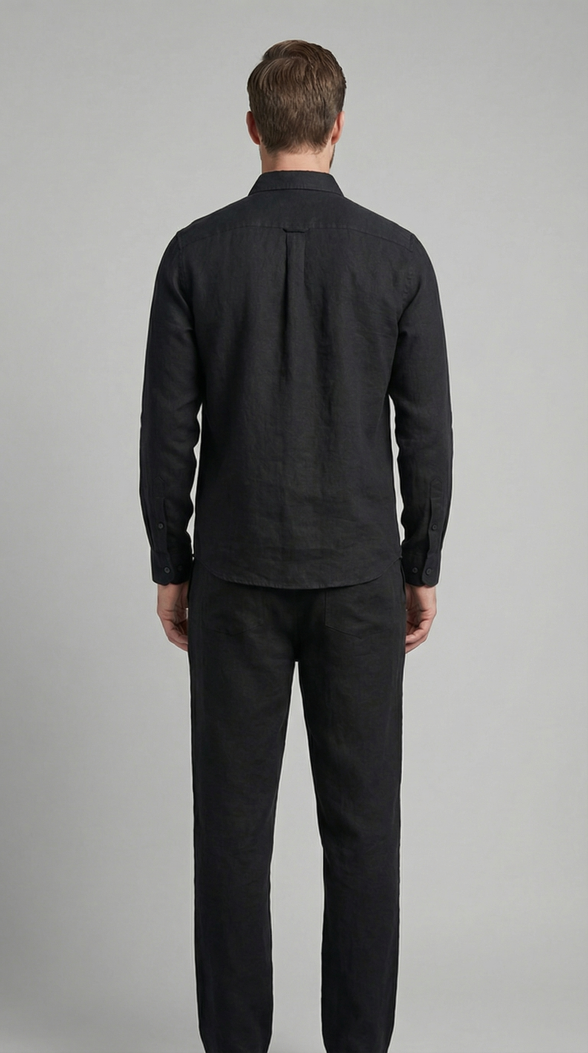 Men's Linen Co Ord Set Relaxed Shirt Trousers Outfit