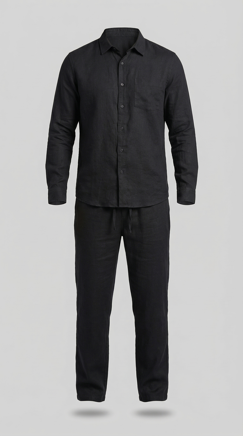 Men's Linen Co Ord Set Relaxed Shirt Trousers Outfit
