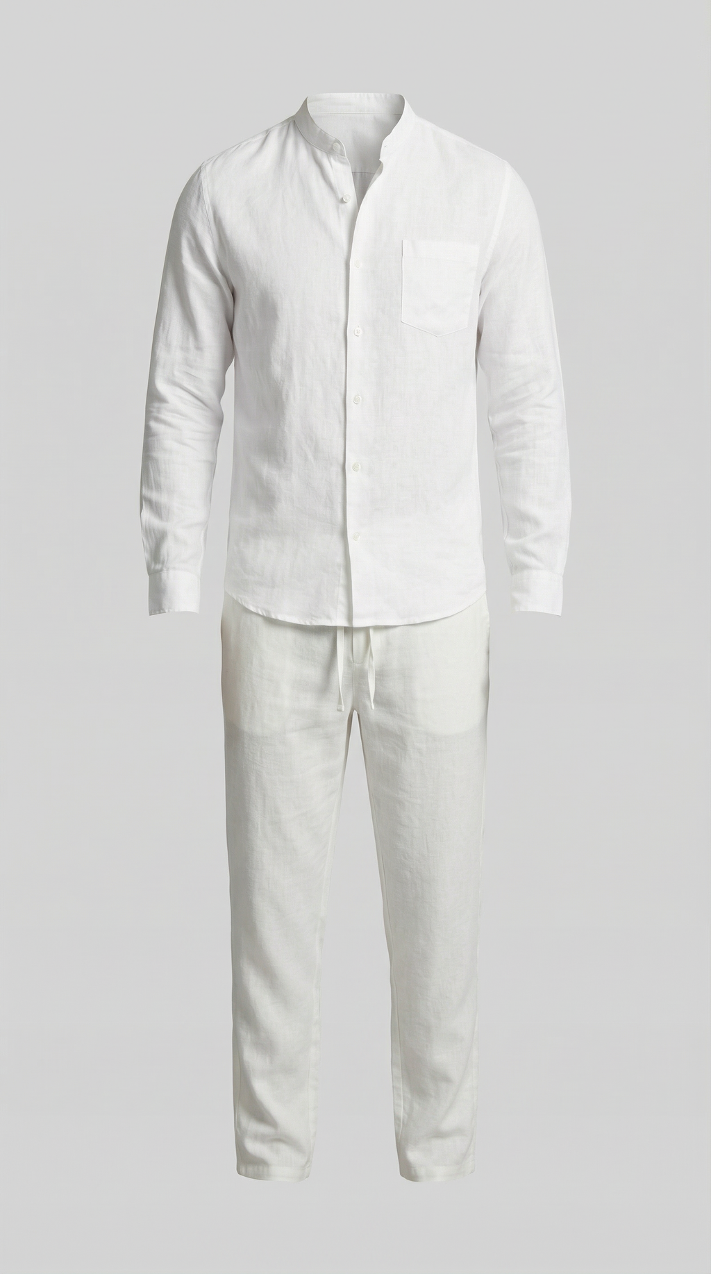 Men's Linen Co Ord Set Relaxed Shirt Trousers Outfit