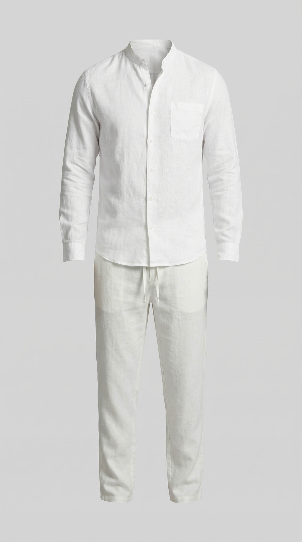 Men's Linen Co Ord Set Relaxed Shirt Trousers Outfit