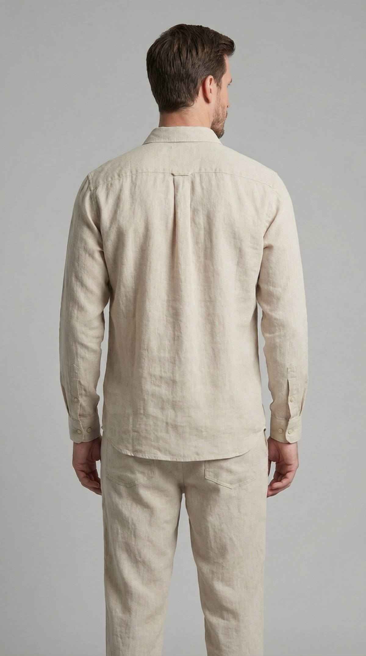 Men's Linen Co Ord Set Relaxed Shirt Trousers Outfit