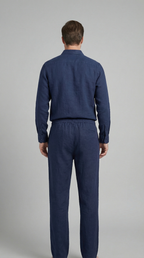 Men's Linen Co Ord Set Relaxed Shirt Trousers Outfit