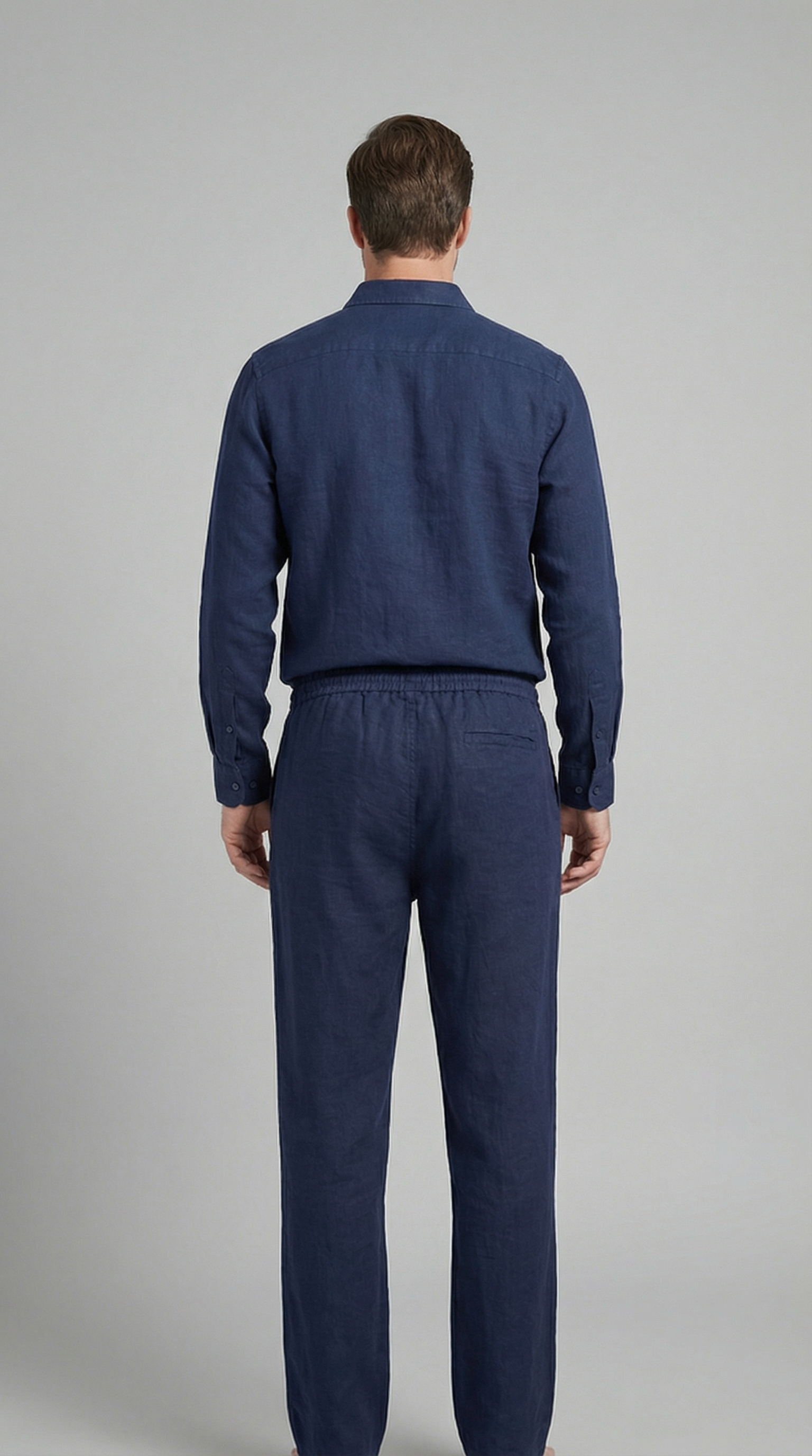 Men's Linen Co Ord Set Relaxed Shirt Trousers Outfit