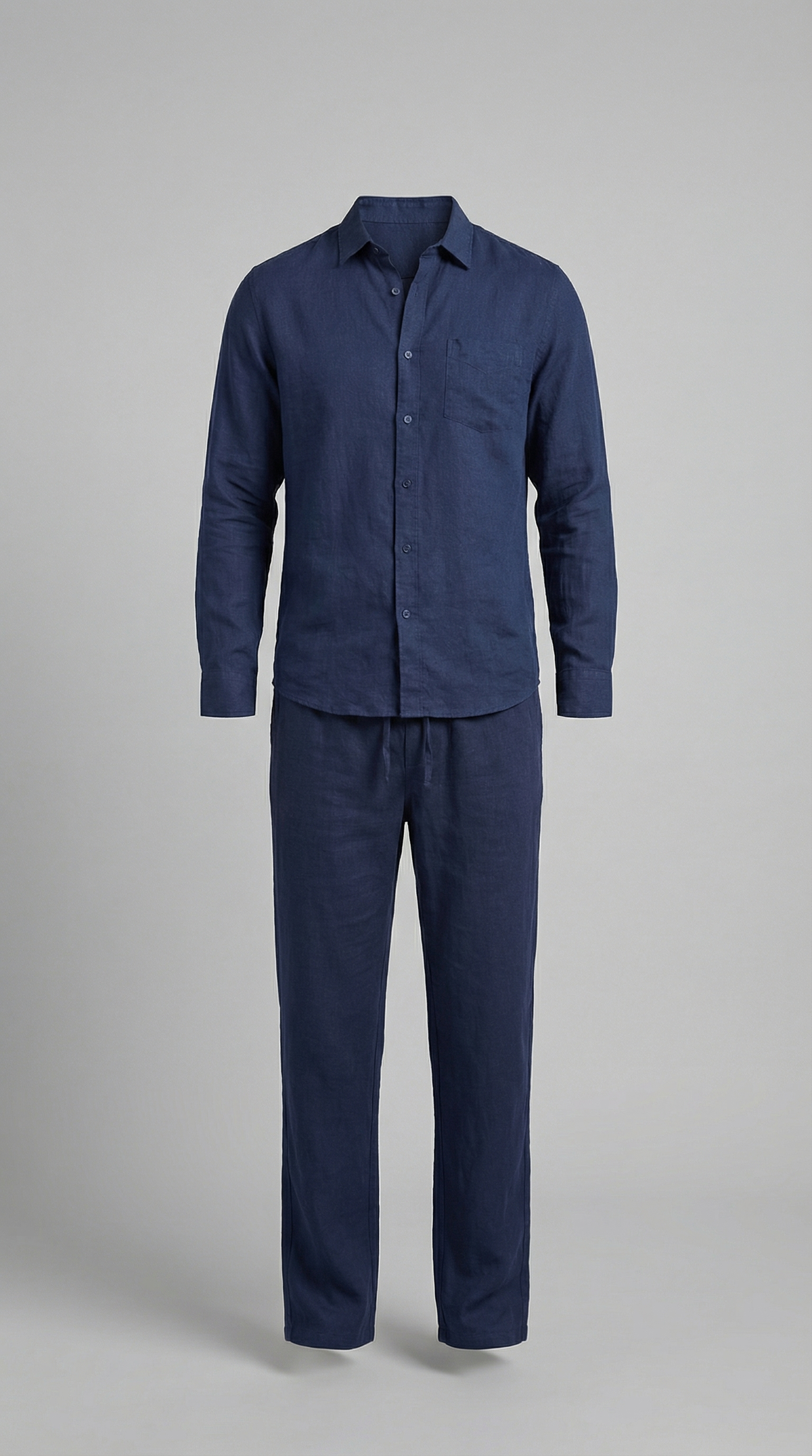 Men's Linen Co Ord Set Relaxed Shirt Trousers Outfit