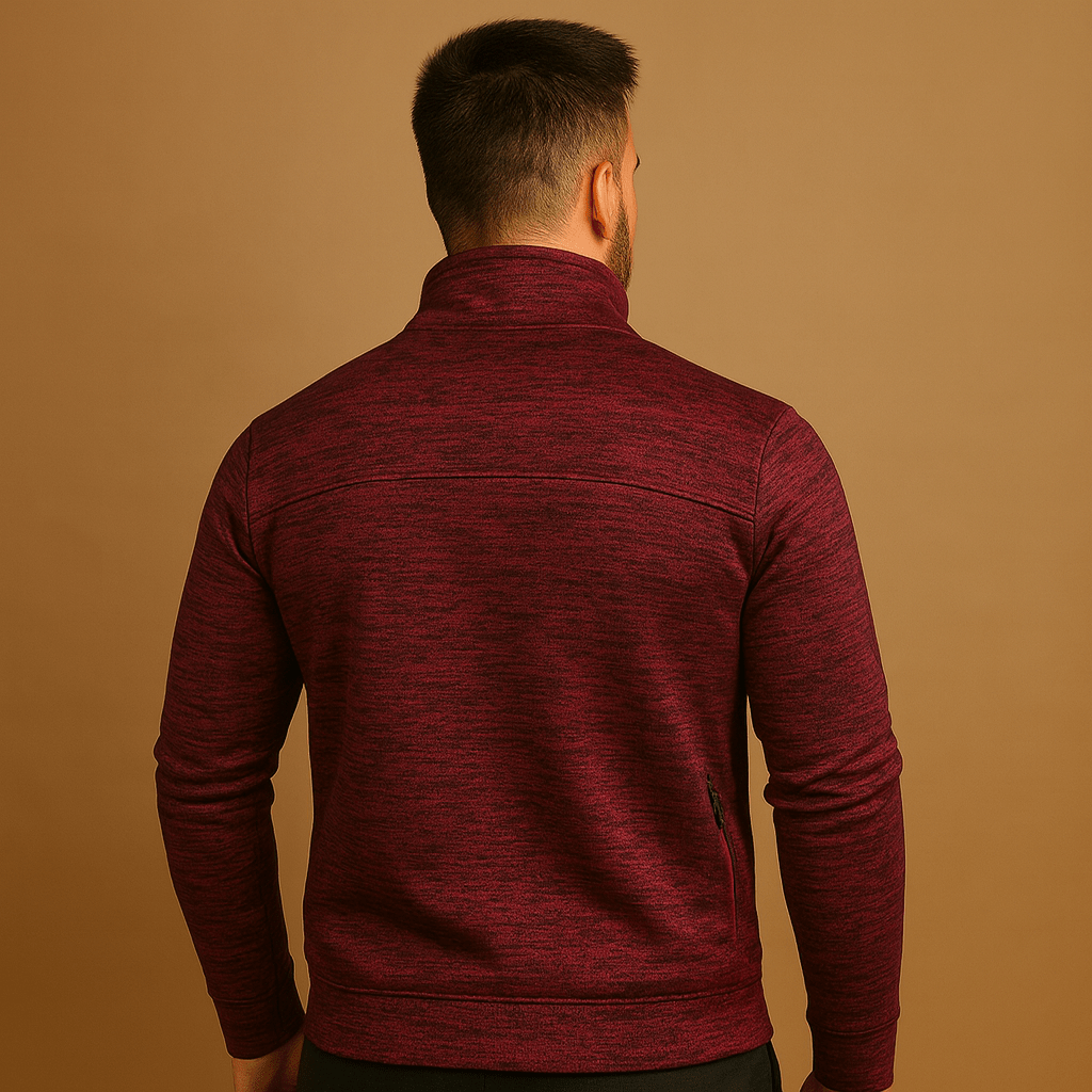Men's Stand Collar Zip-Through Layer with Zip Pockets