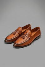 Men's Woven Leather Tassel Loafers Padded Slip On Shoes